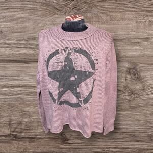 Wooden Ships Women's Slouchy Star Sweater Wool Mohair Acrylic Crewneck S/M
